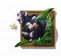 orangután y plátano modelo 3d
